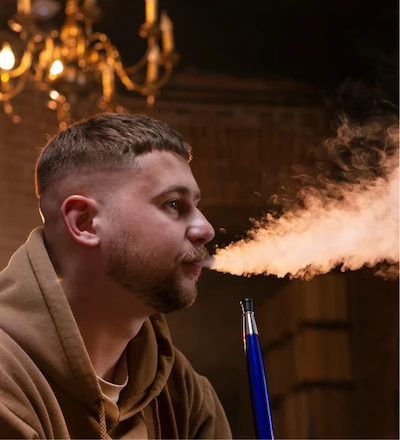 Man Enjoying Shisha